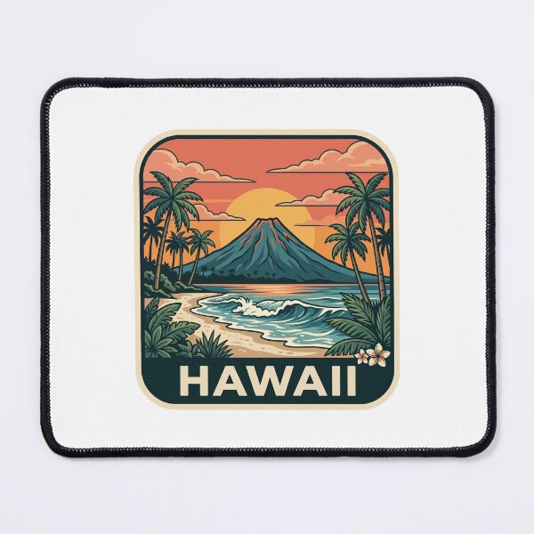Item preview, Vintage Hawaii Tropical Volcano Beach Sunset Graphic designed and sold by Paper Drip.