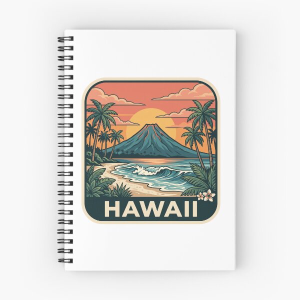 Item preview, Vintage Hawaii Tropical Volcano Beach Sunset Graphic designed and sold by Paper Drip.