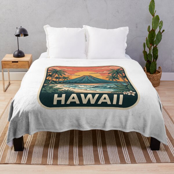 Item preview, Vintage Hawaii Tropical Volcano Beach Sunset Graphic designed and sold by Paper Drip.