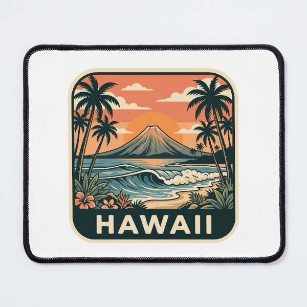 Item preview, Vintage Hawaii Tropical Volcano Beach Sunset Graphic designed and sold by Paper Drip.