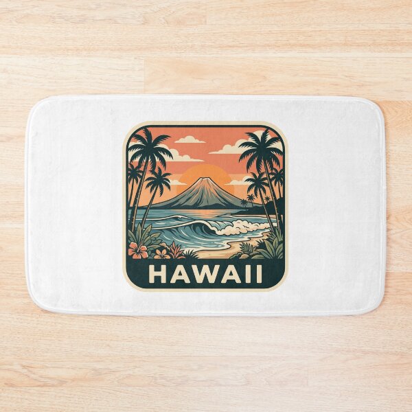 Item preview, Vintage Hawaii Tropical Volcano Beach Sunset Graphic designed and sold by Paper Drip.