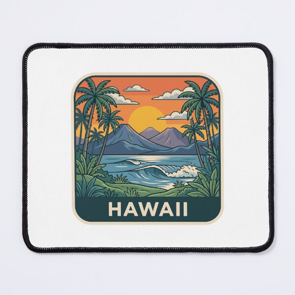 Item preview, Vintage Hawaii Tropical Volcano Beach Sunset Graphic designed and sold by Paper Drip.