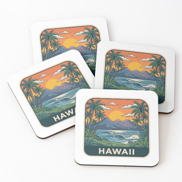 Item preview, Vintage Hawaii Tropical Volcano Beach Sunset Graphic designed and sold by Paper Drip.