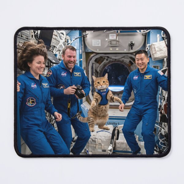 Item preview, Cat floating in NASA spacecraft  designed and sold by WiseBow.