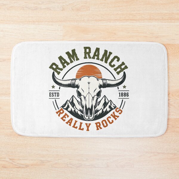 Item preview, Ram Ranch Really Rocks, Ram Ranch Longhorn Skull Mountain Western Vintage Cowboy designed and sold by graphic-genie.