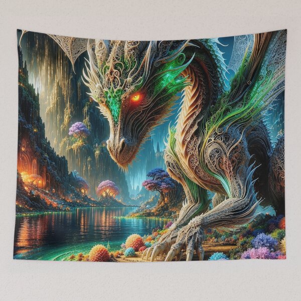 Item preview, Enchanted Celtic Dragon – Emerald Guardian of the Mystic Realm designed and sold by DrakariArt.