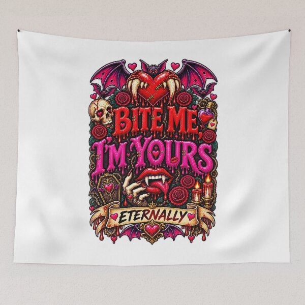 Item preview, DARK LOVE ❤️ - MONSTER ROMANCE COLLETION -  VAMPIRE LOVE - BITE ME, I'M YOURS - ETERNALLY designed and sold by WheelieGdArt.