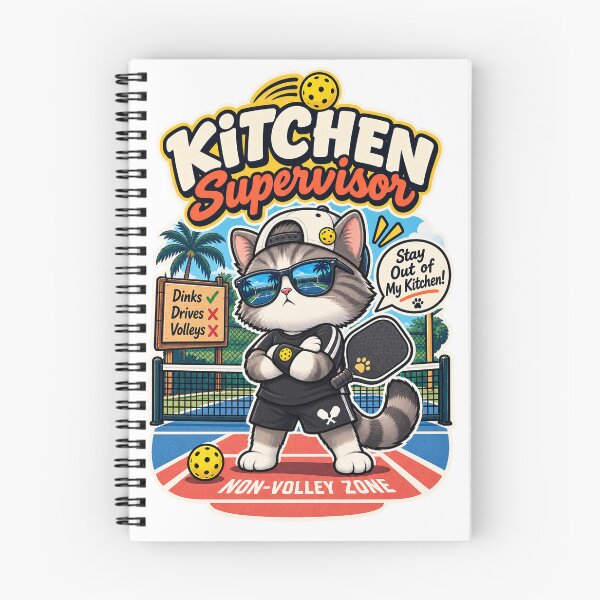 Item preview, Kitchen Supervisor – Funny Pickleball Cat Retro Sticker designed and sold by 50Pxels.