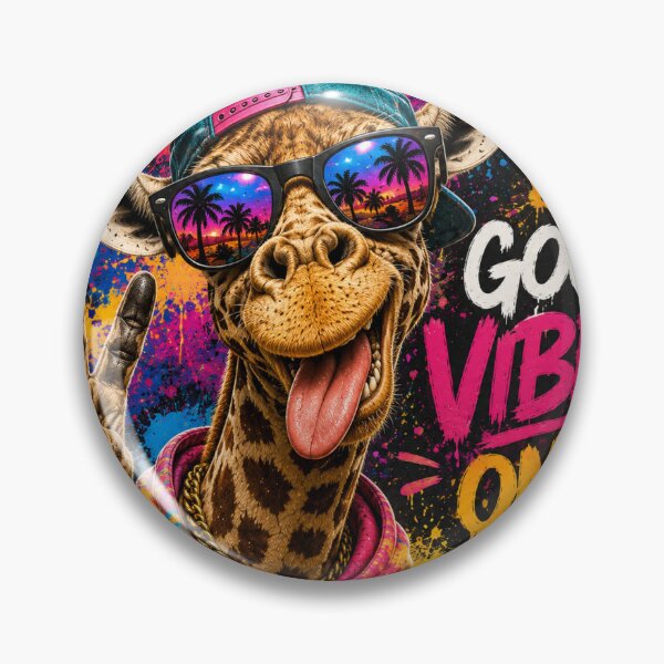 Item preview, Funny Giraffe Good Vibes Only – Cool Colorful Animal designed and sold by Molli98.