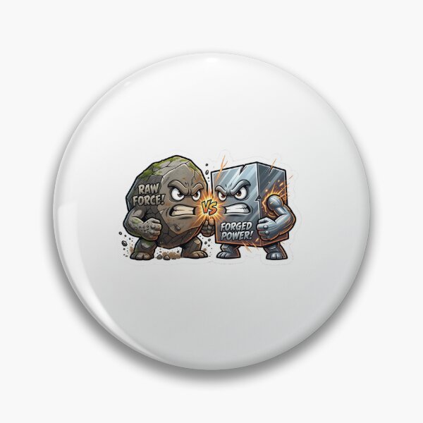 Item preview, Raw Stone Versus Forged Steel Power Clash Sticker designed and sold by Imaginarium of Chaos falcon88 .