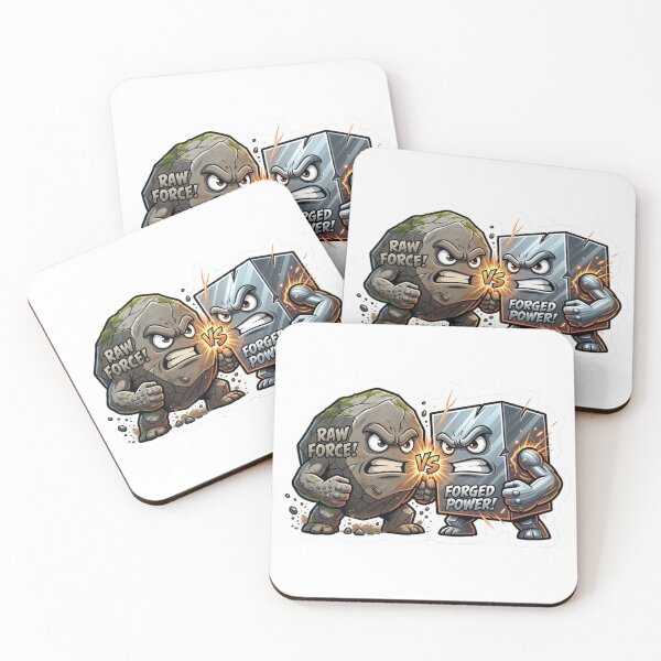 Item preview, Raw Stone Versus Forged Steel Power Clash Sticker designed and sold by Imaginarium of Chaos falcon88 .