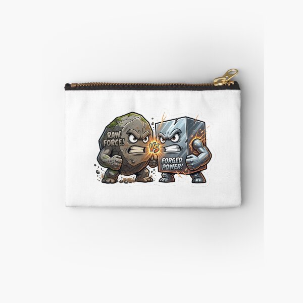 Item preview, Raw Stone Versus Forged Steel Power Clash Sticker designed and sold by Imaginarium of Chaos falcon88 .