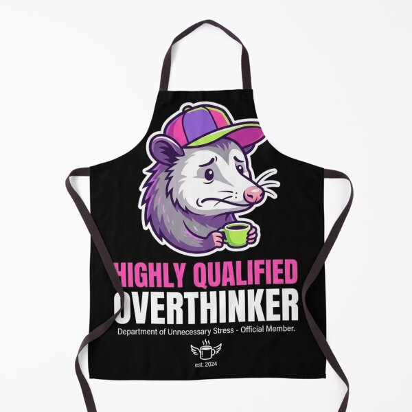 Item preview, Highly Qualified Overthinker Funny Opossum Meme Graphic designed and sold by Kaaf's Mart.