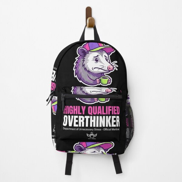 Item preview, Highly Qualified Overthinker Funny Opossum Meme Graphic designed and sold by Kaaf's Mart.