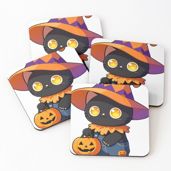 Item preview, Cute Black Cat Scarecrow Icon designed and sold by pumsquare.