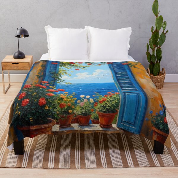 Item preview, Sunlit Mediterranean Window View designed and sold by Mary Spencer.