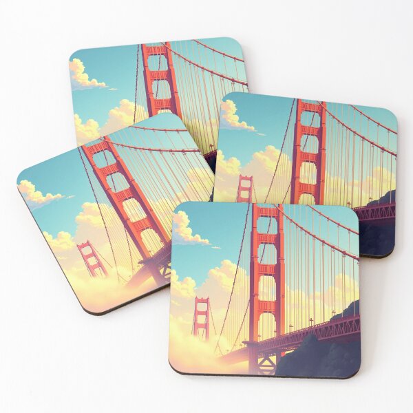 Item preview, Sunny Foggy Golden Gate Bridge Pixel Art designed and sold by grzezzz.