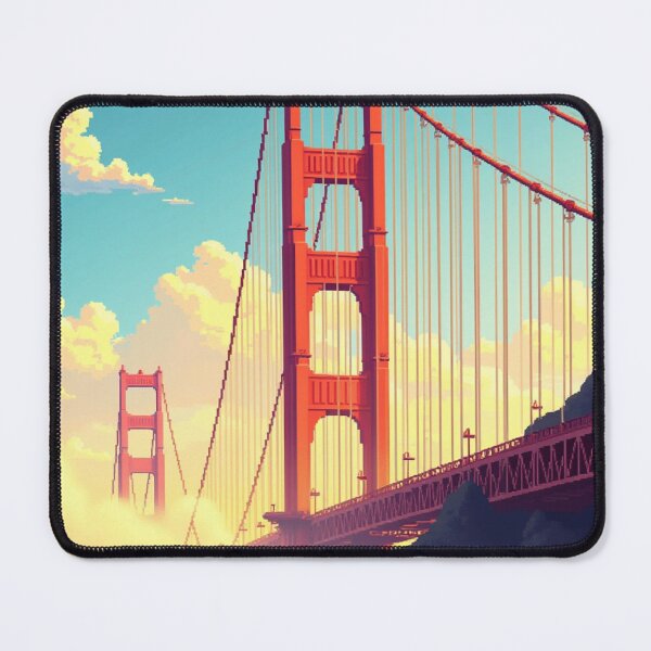 Item preview, Sunny Foggy Golden Gate Bridge Pixel Art designed and sold by grzezzz.