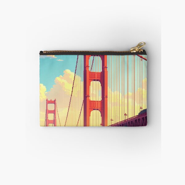 Item preview, Sunny Foggy Golden Gate Bridge Pixel Art designed and sold by grzezzz.