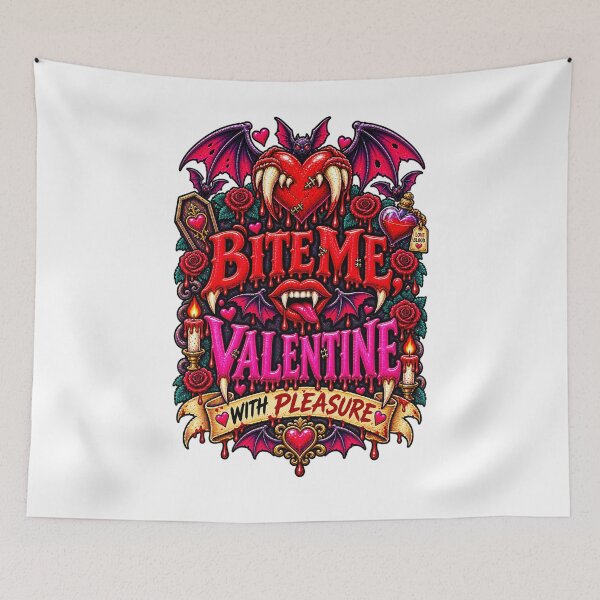 Item preview, DARK LOVE ❤️ - MONSTER ROMANCE COLLETION -  VAMPIRE LOVE - BITE ME, VALENTINE - WITH PLEASURE designed and sold by WheelieGdArt.