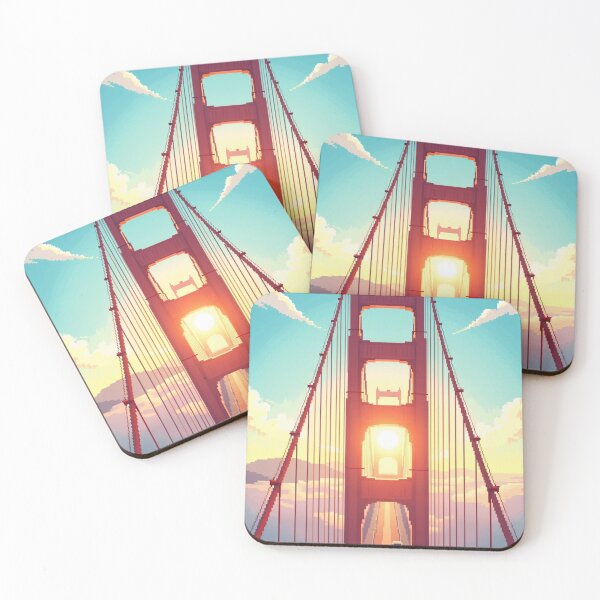 Item preview, Sunny Foggy Golden Gate Bridge Pixel Art designed and sold by grzezzz.