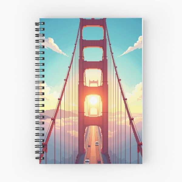 Item preview, Sunny Foggy Golden Gate Bridge Pixel Art designed and sold by grzezzz.