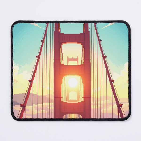 Item preview, Sunny Foggy Golden Gate Bridge Pixel Art designed and sold by grzezzz.