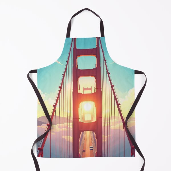 Item preview, Sunny Foggy Golden Gate Bridge Pixel Art designed and sold by grzezzz.