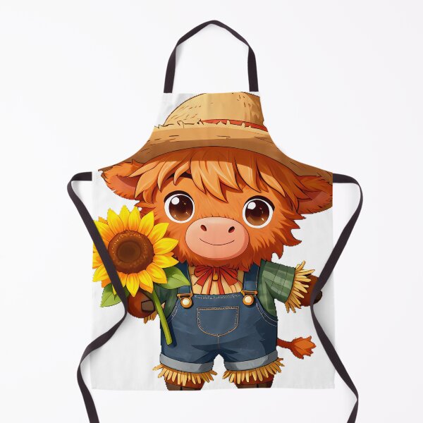 Item preview, Cute Highland Cow Scarecrow Icon designed and sold by pumsquare.