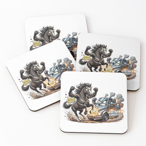 Item preview, Wild Horse Versus Mechanical Vehicle Speed Clash Sticker designed and sold by Imaginarium of Chaos falcon88 .