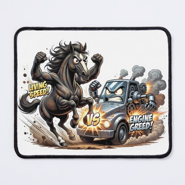 Item preview, Wild Horse Versus Mechanical Vehicle Speed Clash Sticker designed and sold by Imaginarium of Chaos falcon88 .