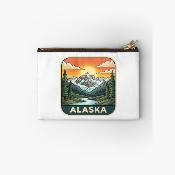 Item preview, Vintage Alaska Glacier Snow Capped Mountains Travel Badge designed and sold by Paper Drip.