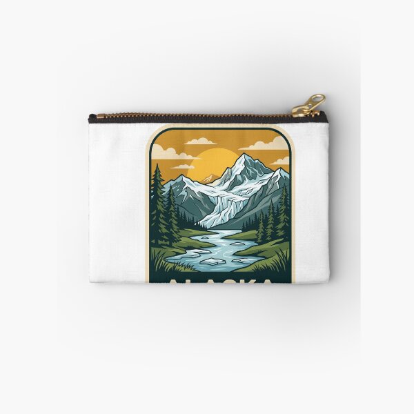 Item preview, Vintage Alaska Glacier Snow Capped Mountains Travel Badge designed and sold by Paper Drip.