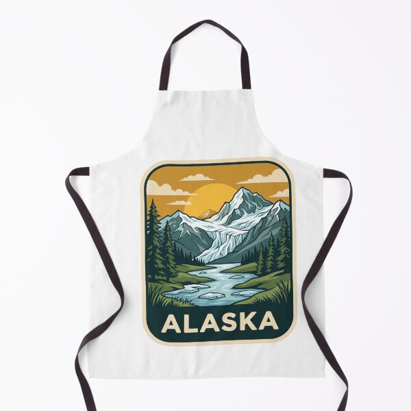 Item preview, Vintage Alaska Glacier Snow Capped Mountains Travel Badge designed and sold by Paper Drip.