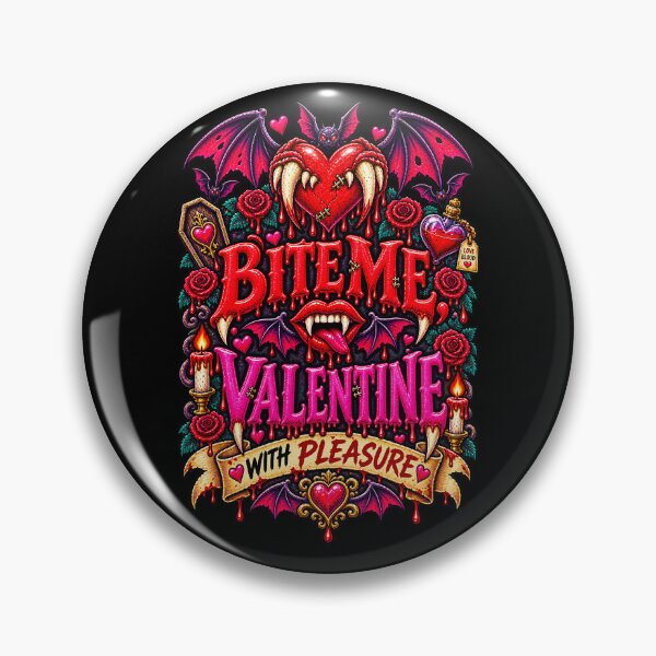 Item preview, DARK LOVE ❤️ - MONSTER ROMANCE COLLETION -  VAMPIRE LOVE - BITE ME, VALENTINE - WITH PLEASURE - v2 designed and sold by WheelieGdArt.