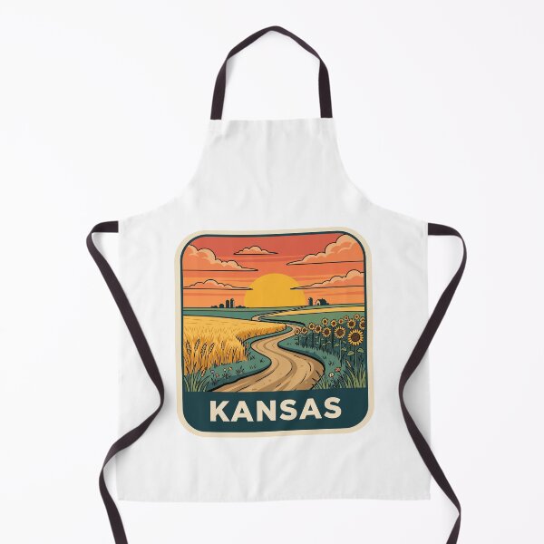 Item preview, Retro Kansas Sunflower Prairie Farm Landscape Graphic designed and sold by Paper Drip.