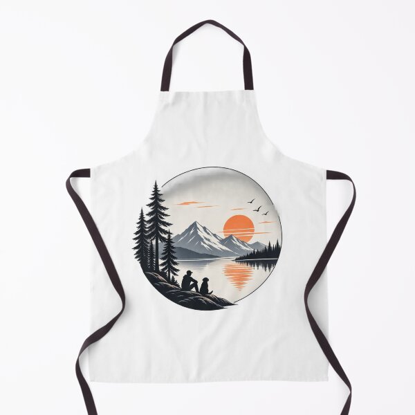 Item preview, Minimal Mountain Lake Sunset – Scandinavian Nature T-Shirt Design designed and sold by LarkLeaf.
