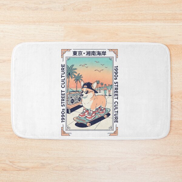 Item preview, Retro 90s Corgi Skater City Pop Tokyo Beach Streetwear Aesthetic designed and sold by mood-draftsman.