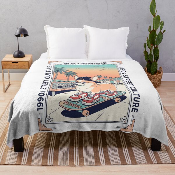Item preview, Retro 90s Corgi Skater City Pop Tokyo Beach Streetwear Aesthetic designed and sold by mood-draftsman.