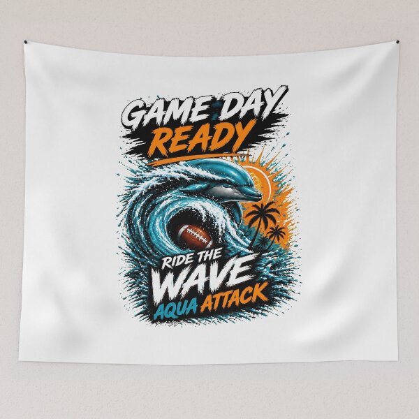 Item preview, Ocean Wave Dolphin Football Adventure Graphic designed and sold by RyanVasqu47526.