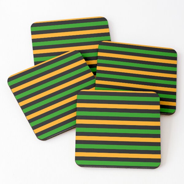 Item preview, Yellow And Green Stripes Design Black  designed and sold by PatternTitan.