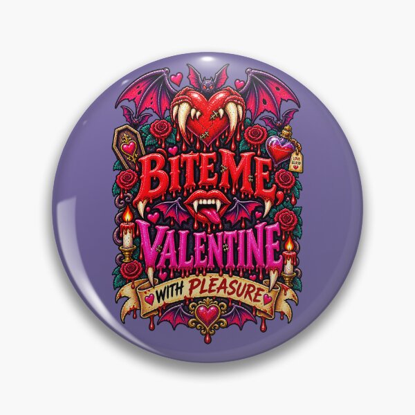 Item preview, DARK LOVE ❤️ - MONSTER ROMANCE COLLETION -  VAMPIRE LOVE - BITE ME, VALENTINE - WITH PLEASURE - v3 designed and sold by WheelieGdArt.