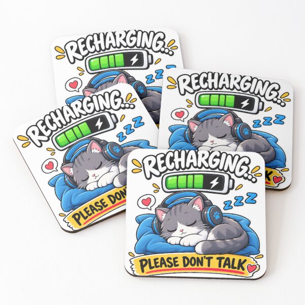 Item preview, Sleepy Cat Fully Recharged Please Don’t Talk designed and sold by T-Shirts & Gifts.