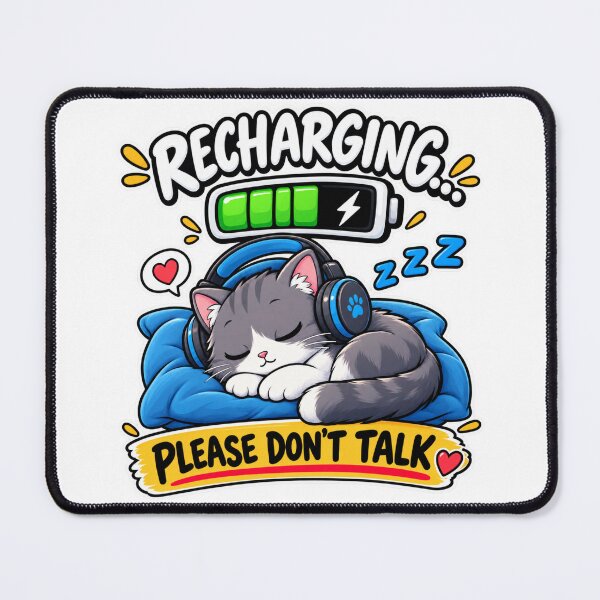Item preview, Sleepy Cat Fully Recharged Please Don’t Talk designed and sold by T-Shirts & Gifts.