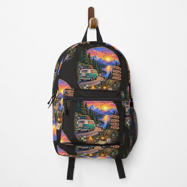Item preview, Adventure Awaits – Vintage Camper Van Mountain Road Travel Design designed and sold by Ishratparween11.
