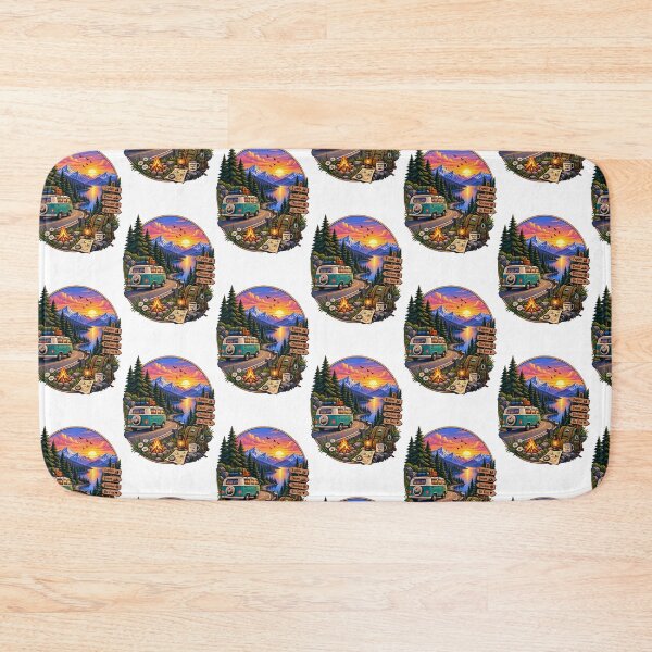Item preview, Adventure Awaits – Vintage Camper Van Mountain Road Travel Design designed and sold by Ishratparween11.