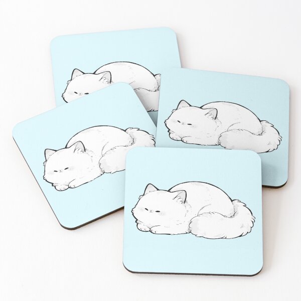Item preview, Cute Fluffy Sleeping Cat Kawaii Line Art designed and sold by jianina-alondra.