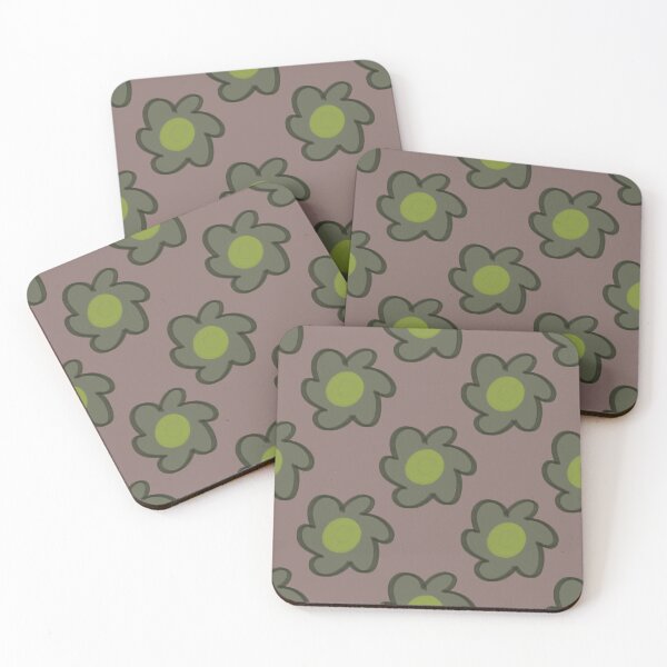 Item preview, Olive Green Hand Drawn Retro Floral | 70s Grandmillennial Pattern designed and sold by CaramelCo.