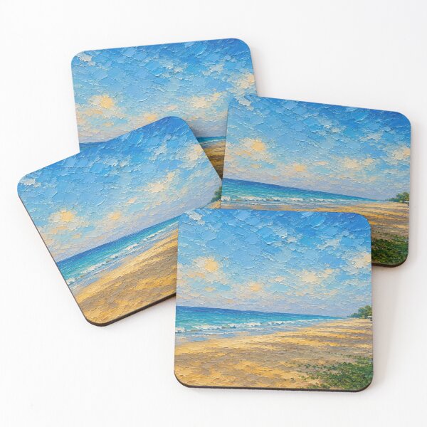 Item preview, Andaman Beach Twilight, Tropical Ocean Coastal Oil Painting designed and sold by BlossoraStudio.