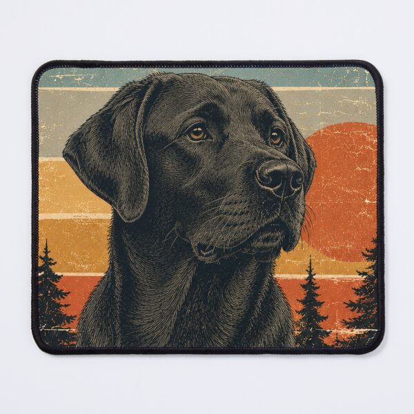Item preview, Vintage Black Labrador Sunset Retro Adventure designed and sold by Bartas2026.